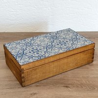 Teebox Aus Holz Mit Acht Fächern Und Fliesendekor. Tee Aufbewahrungsbox. Schmuckkästchen.schmuck Aufbewahrungsbox von MarianArt2