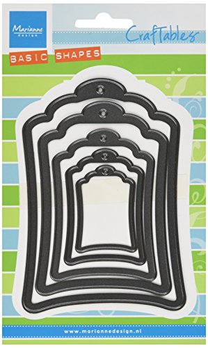 Marianne Design Craftables Etiketten-Stanzschablone und Prägeschablone für die Kartengestaltung und Scrapbooking, Steel, grau, 8.7 x 12.6 x 0.3 cm von Marianne Design
