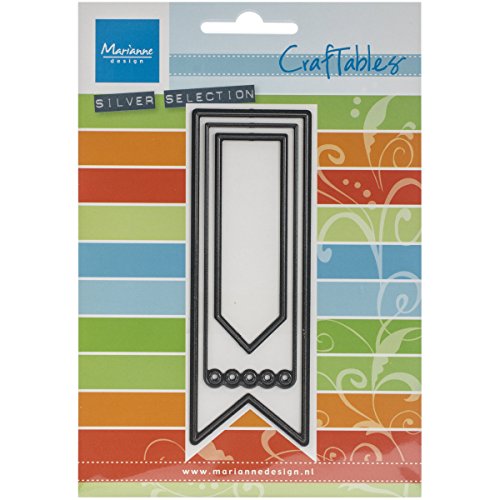 Marianne Design Craftables Banner-Stanzschablone und Prägeschablone für die Kartengestaltung und Scrapbooking, Steel, Grey, 3.5 x 10.5 x 0.3 cm von Marianne Design