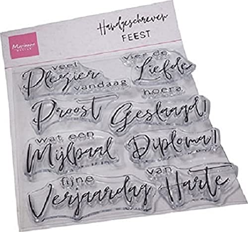 Marianne Design CS1086 Clear Silikonstempel, Party, zum Stanzen Bastelarbeiten und Präzision Stamping Papercrafts, Silikon, transparent, Varying, 9 Piece von Marianne Design