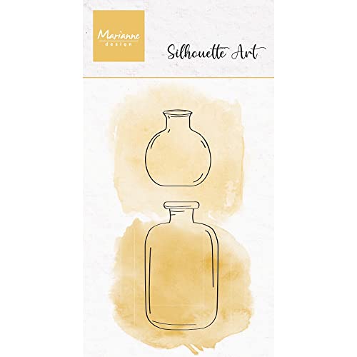 Marianne Design CS1121 Clear Silikonstempel, Silhouette Kunstvasen, zum Stanzen Bastelarbeiten und Präzision Stamping Papercrafts, transparent, One Size von Marianne Design