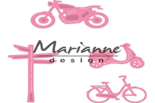 Marianne Design Collectables Dorfdekoration Set Autos, Metal, Pink, 17 x 14 x 0.5 cm von Marianne Design