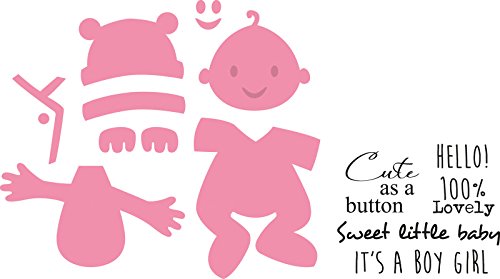 Marianne Design Collectables Elines Baby-Stempel und Stanzschablone für die Kartengestaltung und Scrapbooking, Metal, pink, 3.3 x 2.3 x 0.4 cm von Marianne Design