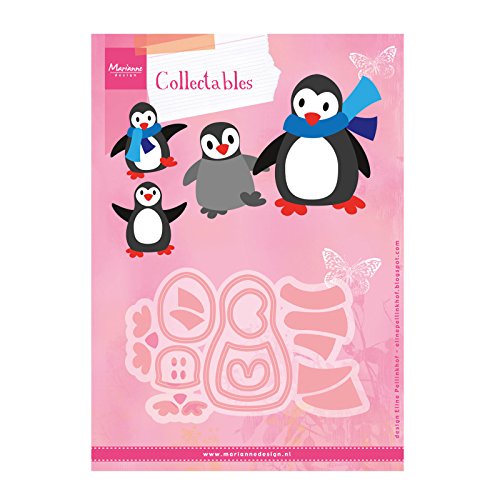 Marianne Design Collectables Stanzschablone Eline's Pinguin Dies, Metall, rosa, 21 x 15 x 0.4 cm von Marianne Design