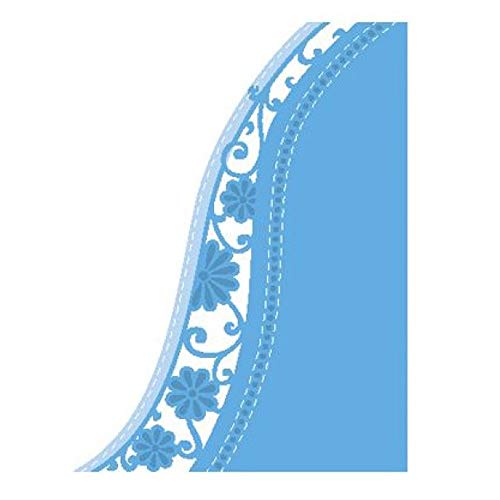 Marianne Design LR0518 Anja's Flower Wave Creatables, Blume Welle, Präge-und Stanzschablone für Handwerksprojekte, Metall, blau von Marianne Design