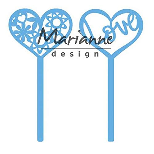 Marianne Design LR0573 Creatables, Herzstifte 2er Set, Präge-und Stanzschablone für Handwerksprojekte, Metall Papier von Marianne Design