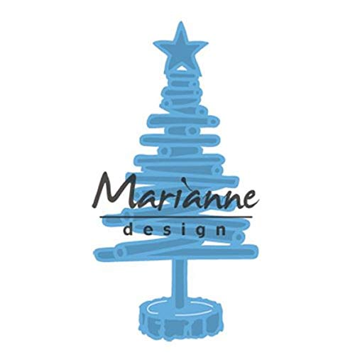 Marianne Design Creatables Tiny's Weihnachtsbaum Holz, Metall, Blau, 13 x 9.5 x 0.5 cm von Marianne Design