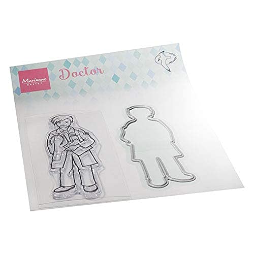 Marianne Design HT1660 Clear Silikonstempel, Arzt, zum Stanzen Bastelarbeiten und Präzision Stamping Papercrafts, transparent, 15x11cm von Marianne Design