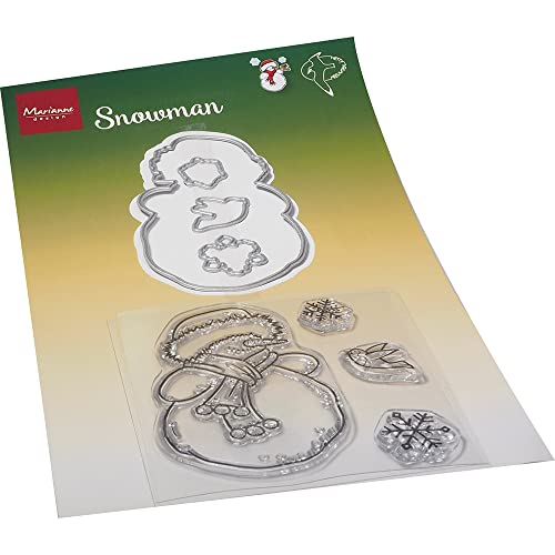 Marianne Design HT1667 Clear Silikonstempel, Schneemann, zum Stanzen Bastelarbeiten und Präzision Stamping Papercrafts, Silikon, transparent, One size, 8 Piece von Marianne Design