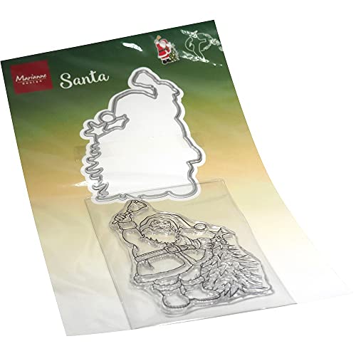 Marianne Design HT1669 Clear Silikonstempel, Weihnachtsmann, zum Stanzen Bastelarbeiten und Präzision Stamping Papercrafts, transparent, One Size von Marianne Design