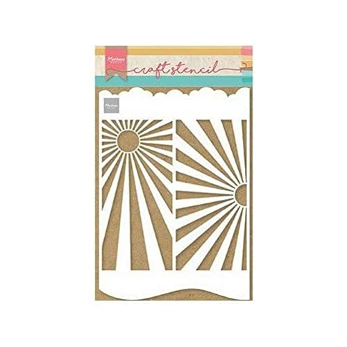 Marianne Design PS8080 Kunst und Handwerk Mask Schablone, Slimline Sunburst, für Scrapbooking, Kartengestaltun und Papierbasteln, weiß, Einheitsgröße von Marianne Design