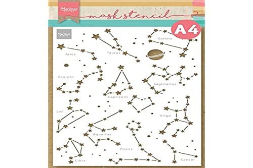 Marianne Design PS8128 Kunst und Handwerk Mask Schablone, Sternzeichen, für Scrapbooking, Kartengestaltun und Papierbasteln, White, One Size von Marianne Design