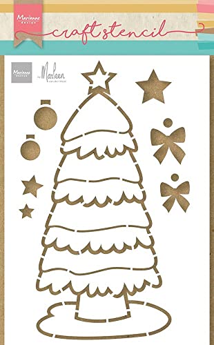 Marianne Design PS8133 Kunst und Handwerk Mask Schablone, Weihnachtsbaum von Marleen, für Scrapbooking, Kartengestaltun und Papierbasteln, weiß, One Size von Marianne Design