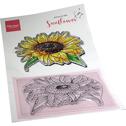 Marianne Design TC0903 Clear Silikonstempel, Winzige Blumen-Sonnenblume, zum Stanzen Bastelarbeiten und Präzision Stamping Papercrafts, Acryl Silikon, transparent, One Size, 2 Piece von Marianne Design