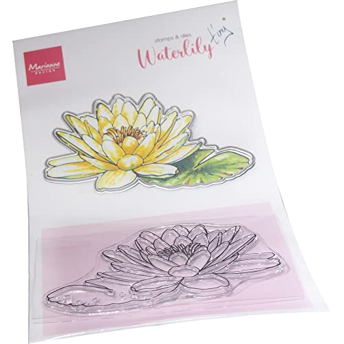 Marianne Design TC0905 Clear Silikonstempel, Tiny's Flowers-Seerose, zum Stanzen Bastelarbeiten und Präzision Stamping Papercrafts, transparent, Einheitsgröße von Marianne Design