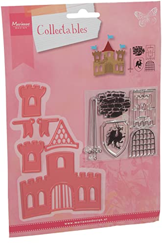 Marianne Design Collectables Schloss-Stempel und Stanzschablone für die Kartengestaltung und Scrapbooking, Metal, pink, 8.1 x 8.6999999999999993 x 0.4 cm von Marianne Design