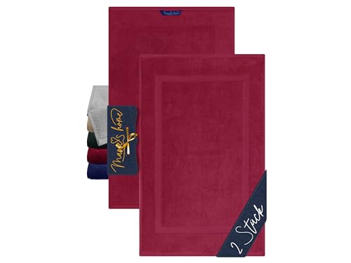 Marie´s Home 2er Pack Duschvorleger klassisch für Dusche, Wanne und WC 1612.2351, 50 x 80 cm, Bordeaux von Marie´s Home