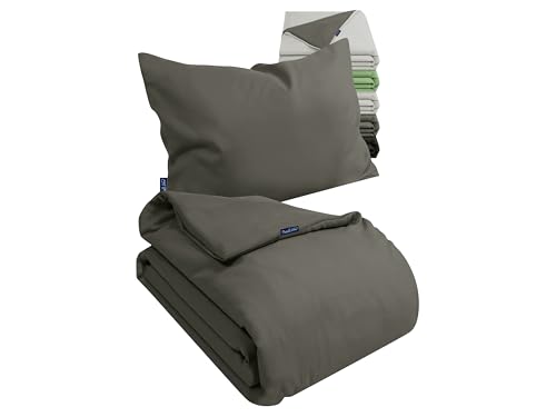 Marie´s Home Velvety Soft Bettwäsche 100x135 Bettwäsche Ultra weich - Bettbezug + 1 Kissenbezug 40x60 2-teiliges Set 1629.2376, 100 x 135 + 40 x 60 cm, anthrazit Marie´s Home Velvety Soft Bettwäsche 100x135 Bettwäsche Ultra weich - Bettbezug + 1 Kissenbezug 40x60 2-teiliges Set 1629.2376, 100 x 135 + 40 x 60 cm, anthrazit von Marie´s Home