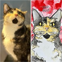 Custom Watercolor Drawing Of Your Pet von Marienbaer