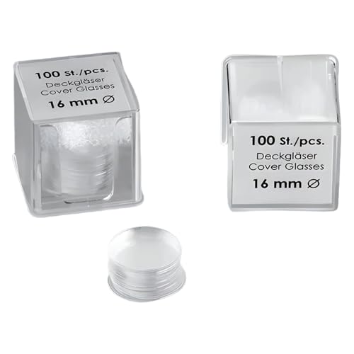 Marienfeld Borosilikatglas Rund Deckgläs, Stülpschachtel, 18 mm Durchmesser, 0.16-0.19 mm Stärke, 1000 Stück von Marienfeld