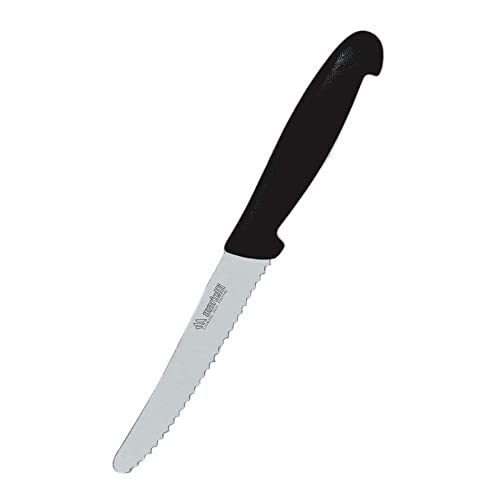 Marietti 1115P TAVOLA Praktisch Tafelmesser, Gezahnte Klinge, Schwarz, 11.5cm Klingenlänge, 6 Stück von Marietti