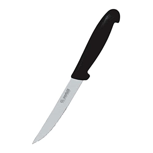 Marietti 1125P BISTECCA Praktisch Steakmesser, Gezahnte Klinge, Schwarz, 11.5cm Klingenlänge von Marietti