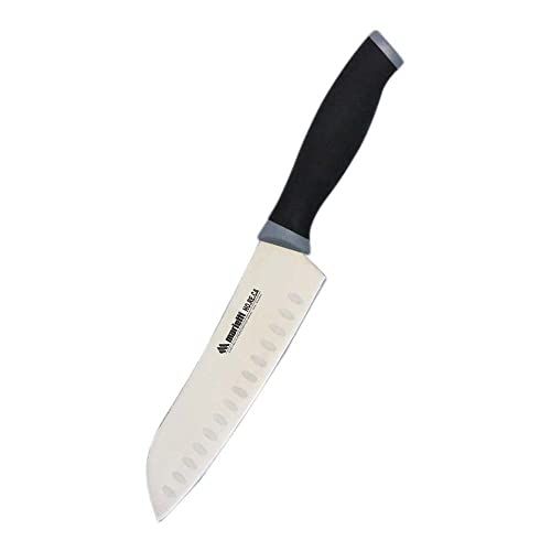 Marietti 1235TP SANTOKU Granton Klingenmesser, Glatte Klinge, Schwarz/Grau, 18cm Klingenlänge von Marietti