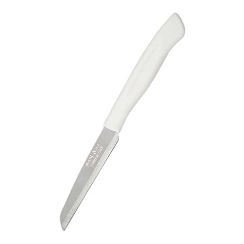 Marietti 20NK Utility Edge Schälmesser, 8.5cm Klingenlänge, Glatt, Schwarz/Weiß/Braun, 12 Stück von Marietti