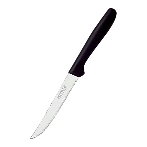 Marietti 43MTS Konisches Steakmesser, Mikrozahnklinge, Schwarz, 11cm Klingenlänge von Marietti