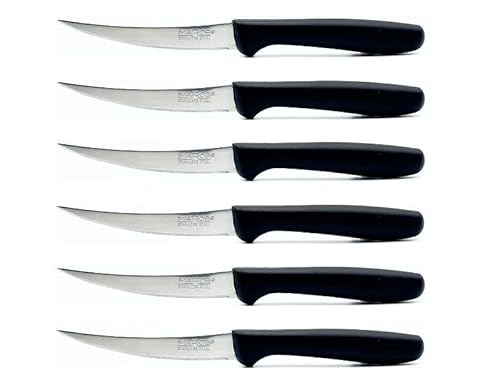 Marietti 45MTS Mikrogezahnt Speerspitze Gemüsemesser, Weiß/Schwarz/Rot, 6 Stück Marietti 45MTS Mikrogezahnt Speerspitze Gemüsemesser, Weiß/Schwarz/Rot, 6 Stück von Marietti