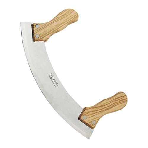 Marietti 499.00 MEZZALUNA Hackmesser mit Genietetem Holzgriff, 26 cm Glatte Klinge von Marietti