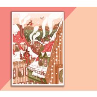 Break in The Snow Kunstdruck | Poster, Digitale Illustration, Kunstwerk, Hexen Witchy Gruselig, Magisch, Weihnachten, Winter von MarigonaSuliArt