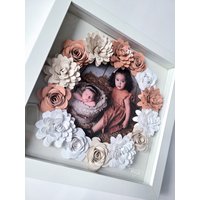 Foto Blumenkasten | Niedliches Geschenk Für Die Beste Freundin, Süßes Mutter, Sie, Papier Rose Geschenkbox, Bild Mit Papierblumen, Wand-Dekor von MariiposaBella