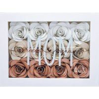 Blumenkasten Zum Muttertag | Papierblumen-Rosen-Schattenkastenrahmen Süßes Geschenk Für Mama, Muttertag, Ombre Shadowbox von MariiposaBella