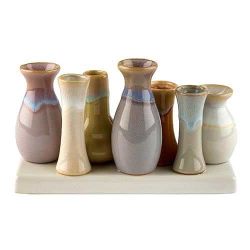 Mariles Vasen Set auf Sockel Blumenvasen Blumengefäß Tischdeko Tafeldeko Blumendeko 10 x 20 cm Ombre von Mariles