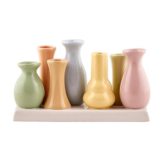 Mariles Vasen Set auf Sockel Blumenvasen Blumengefäß Tischdeko Tafeldeko Blumendeko 10 x 20 cm Pastel von Mariles