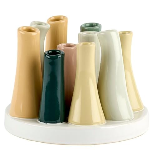 Mariles Vasen Set auf Sockel Blumenvasen Blumengefäß Tischdeko Tafeldeko Blumendeko 14 ⌀ Creme von Mariles