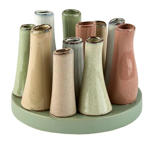 Mariles Vasen Set auf Sockel Blumenvasen Blumengefäß Tischdeko Tafeldeko Blumendeko 14 ⌀ Multi von Mariles