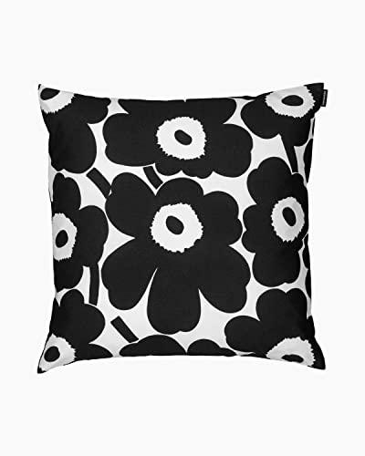 MARIMEKKO - Pieni Unikko Kissenbezug aus Baumwolle (schwarzer Mohnblume), 50,8 x 50,8 cm von Marimekko