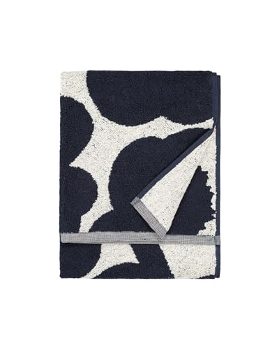MARIMEKKO Unikko Frottee-Handtuch aus Baumwolle (dunkelblau) – Handtücher mit Blumenmuster – 71,1 x 50,8 cm von MARIMEKKO