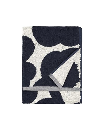 MARIMEKKO Unikko Frottee-Handtuch aus Baumwolle (dunkelblau) – Handtücher mit Blumenmuster – 71,1 x 50,8 cm von Marimekko