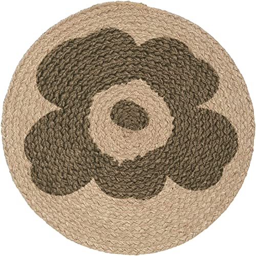 MARIMEKKO Unikko Jute-Platzdeckchen – veredeln Sie Ihr Esszimmer mit unserer ikonischen Tischdekoration – stilvolle Jute-Platzsets, um Ihr kulinarisches Erlebnis zu verbessern (38,1 cm Durchmesser) von Marimekko