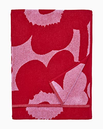 Marimekko - Badetuch, Duschtuch - Unikko - 100% Baumwolle - Pink-Red - 70 x 150 cm von Marimekko