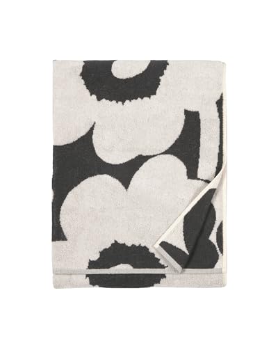 Marimekko - Badetuch, Duschtuch - Unikko - Baumwolle - Farbe: Charcoal-Off White - 70 x 150 cm von Marimekko