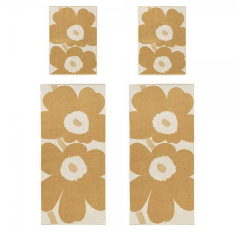Marimekko Badetücher Bade- und Handtuch-Set Unikko Off White Stroh (70x150cm) (50x70cm) (4- von Marimekko