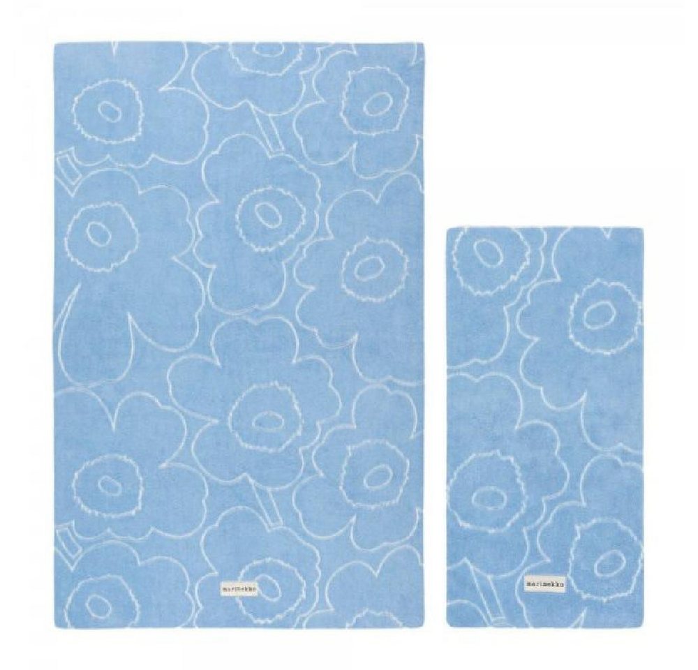 Marimekko Badetücher Handtuch-Set Piirto Unikko Light Blue Off White (2-teilig) von Marimekko