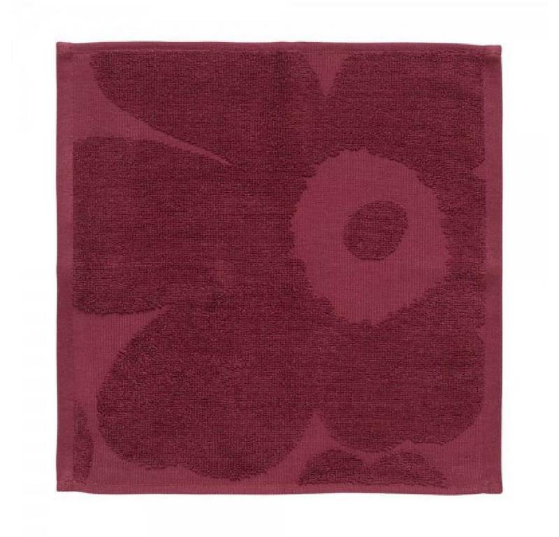 Marimekko Badetücher Mini-Handtuch Unikko Burgundy (32x32cm) von Marimekko