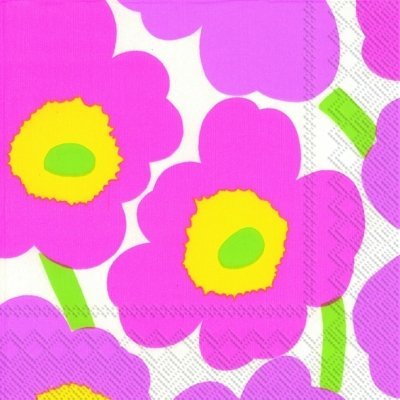 Marimekko - Cocktail-Servietten Unikko Light pink 25 x 25 cm von Marimekko