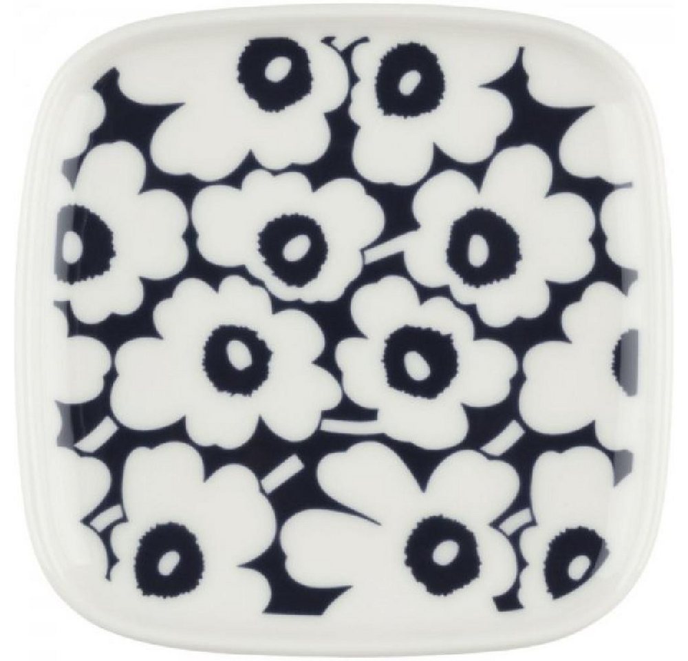 Marimekko Frühstücksteller Teller Oiva Unikko Pikkuinen White Darkblue (10x10cm) von Marimekko