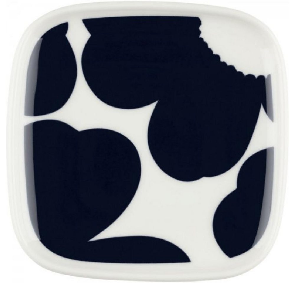 Marimekko Frühstücksteller Teller Oiva Unikko Weiß Dunbkelblau (10x10cm) von Marimekko